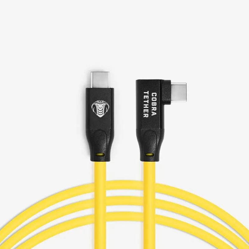 Cobra Tether USB-C / USB-C 90° - 10m - Jaune
