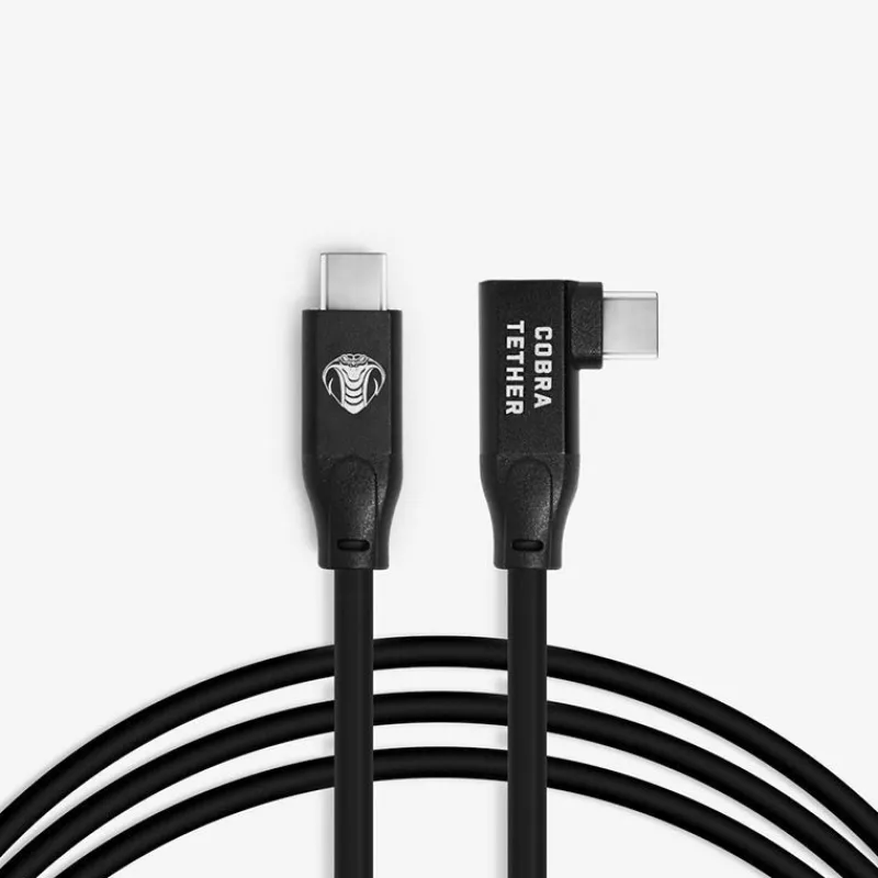 Cobra Tether USB-C / USB-C 90° - 5m - Noir