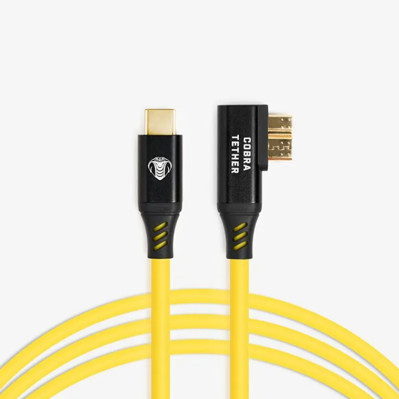 Cobra Tether USB-C/USB-3 Micro-B 90°-10m Jaune