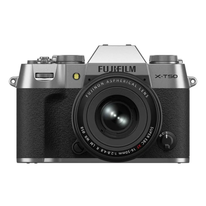 Fujifilm Découvrez le FUJI X-T50 SILVER + XF16-50mm: appareil photo hybride compact, 40,2 MP, vidéo 6,2K, 20 simulations de film, stabili