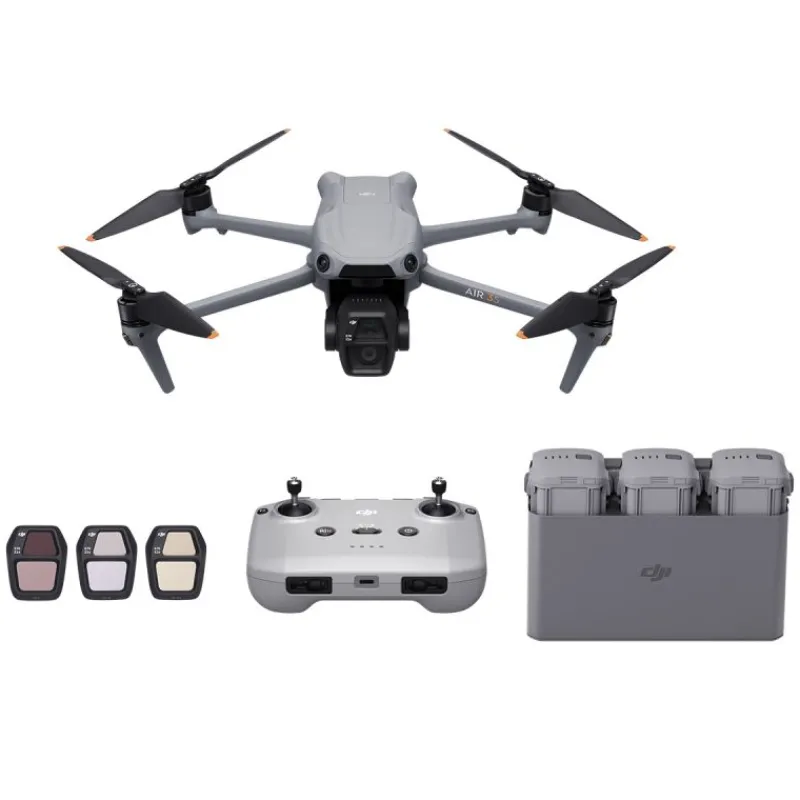 DJI Air 3S Fly More Combo avec radio RC-N3 - Drone double caméra 4K HDR, détection omnidirectionnelle
