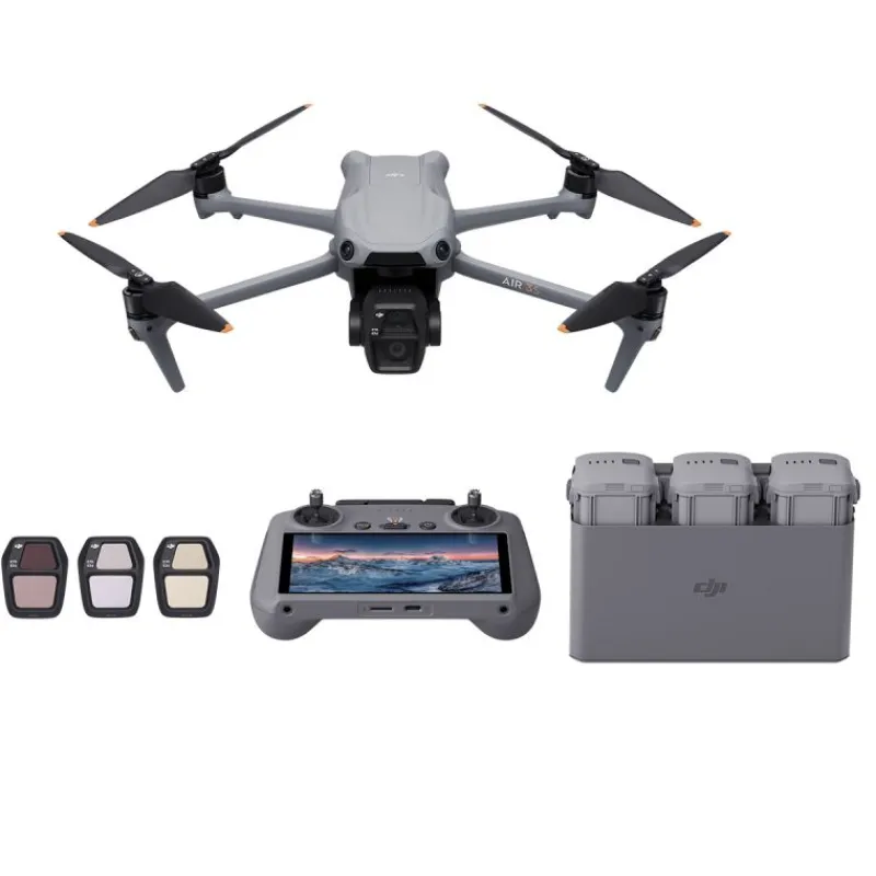 DJI Air 3S Fly More Combo avec radio RC2 - Drone double caméra 4K HDR, détection omnidirectionnelle