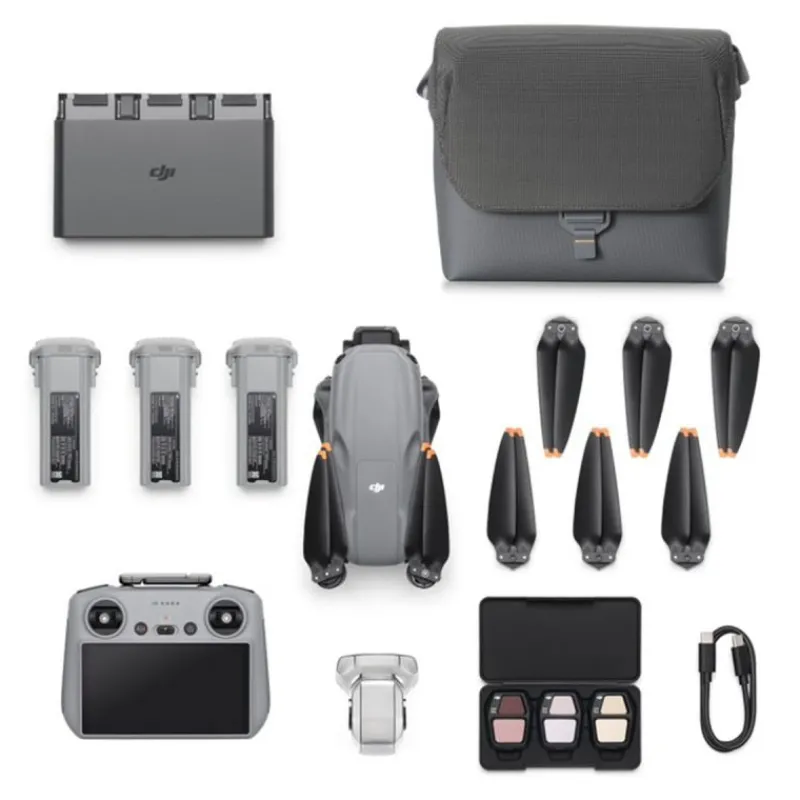 DJI Air 3S Fly More Combo avec radio RC2 - Drone double caméra 4K HDR, détection omnidirectionnelle