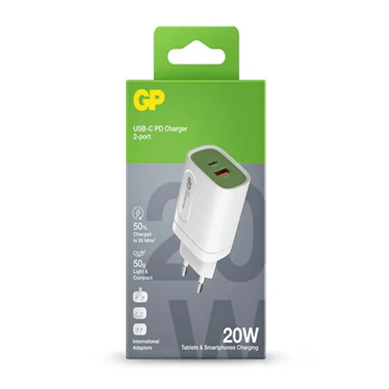 Gp batteries GP Chargeur Mural X2 USB 24W - Charge rapide, 2 ports USB, 100-240V