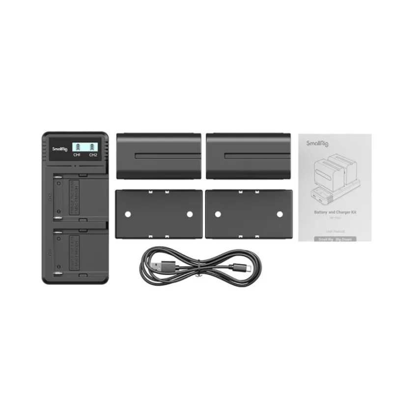 Smallrig Kit 3823 NP-F970 - 2 Batteries + Chargeur USB-C pour Sony