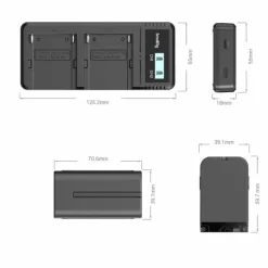Smallrig Kit 3823 NP-F970 - 2 Batteries + Chargeur USB-C pour Sony