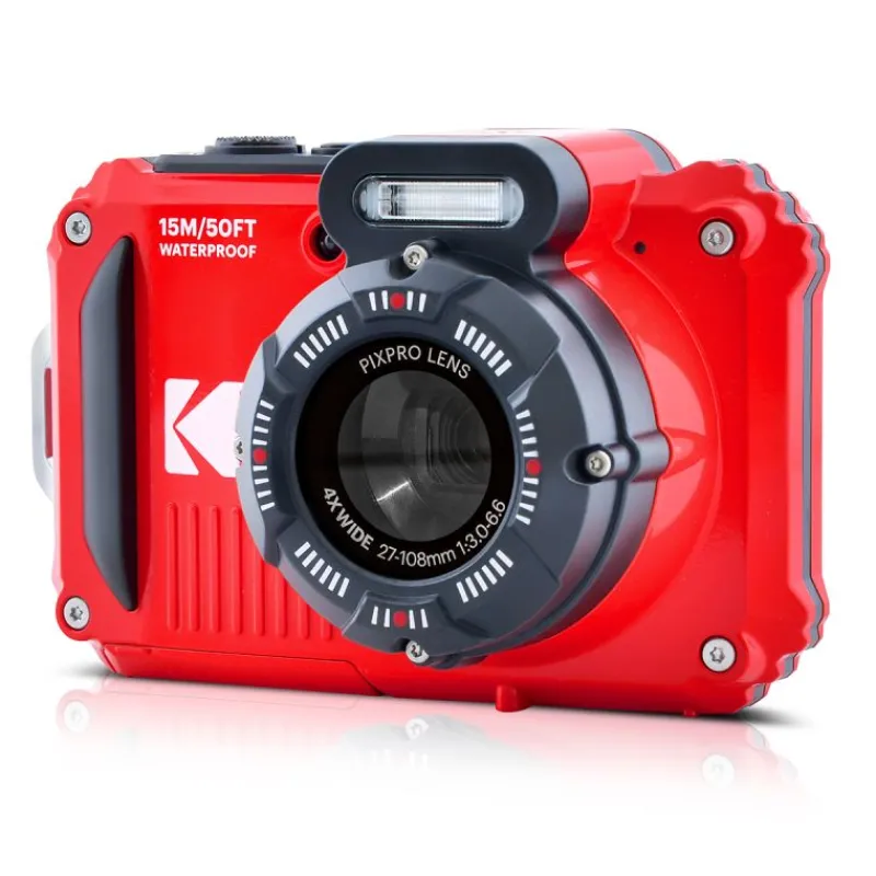 Kodak PixPro WPZ2 rouge - Appareil Photo Étanche et Antichoc 16MP avec Wi-Fi