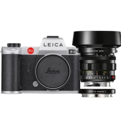 Leica SL2 argent avec Noctilux-M 50 f/1.2 ASPH. et bague M-Adapter L 10618