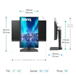 BenQ Moniteur SW272U 4K UHD - Précision des Couleurs et HDR10
