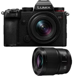 Panasonic LUMIX S5D + 18-40mm + 50mm - Hybride plein format compact, vidéo 4K et stabilisation