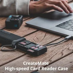 PGYTECH CreateMate noir Lecteur de Carte Rapide et Boîtier de Rangement Compact