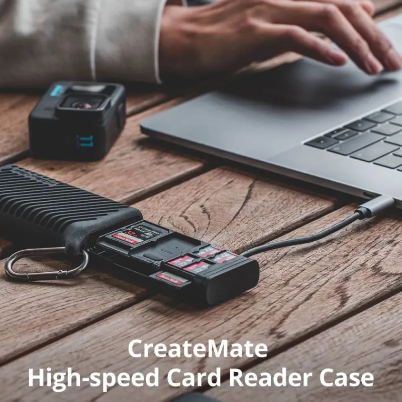 PGYTECH CreateMate noir Lecteur de Carte Rapide et Boîtier de Rangement Compact